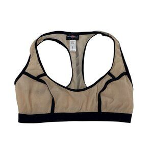 Cosabella METROPOLIS Almond Black Racer Back Bralette Sheer Mesh Size Small